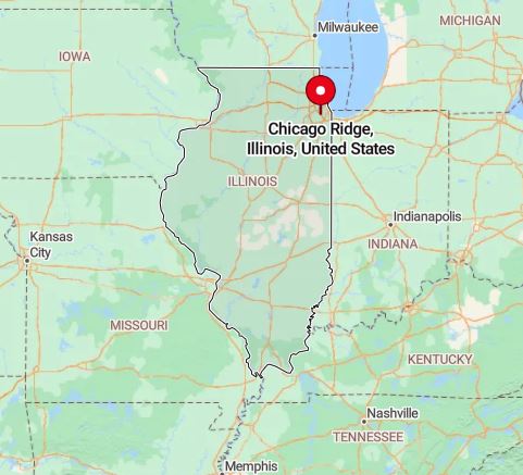 Map of Chicago Ridge, Illinois, United States