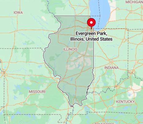 map of Evergreen Park, Illinois, United States