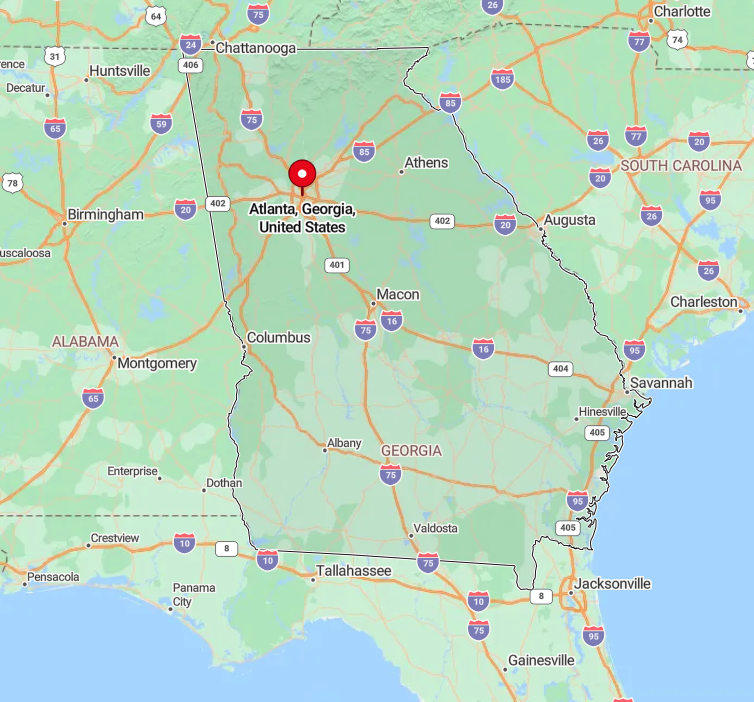 Map of Atlanta, Georgia, United States