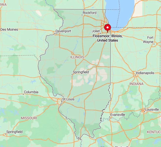 Map of Flossmoor, Illinois, United States