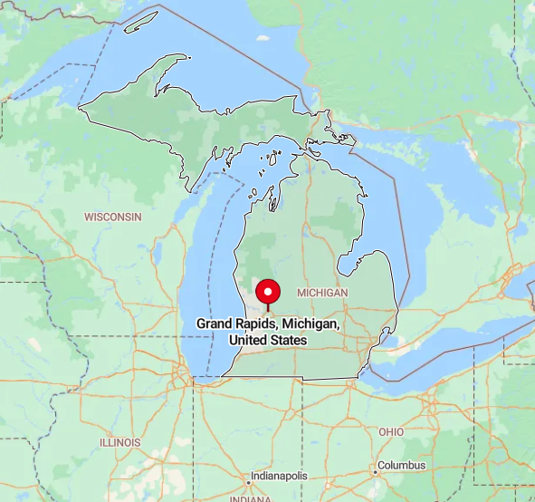 Map of Grand Rapids, Michigan, United States