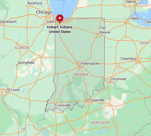 map of Hobart, Indiana, United States