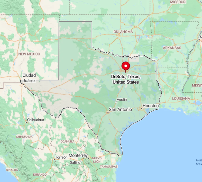 Map of DeSoto, Texas, United States