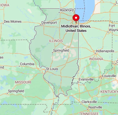 map of Midlothian, Illinois, United States