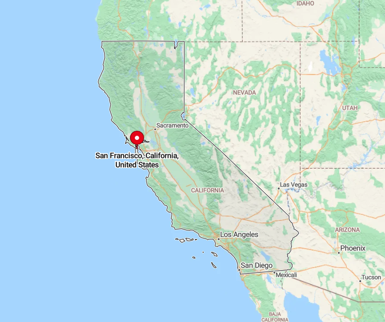 Map of San Francisco, California, United States