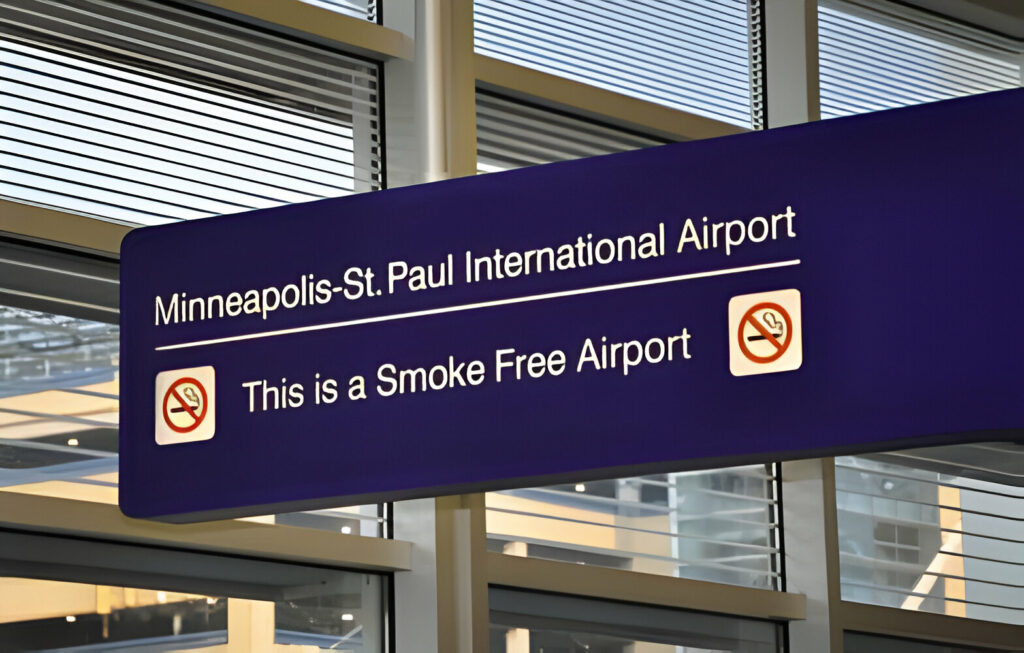 Minneapolis, United States - July 23, 2023 Sign of Minneapolis - St. Paul International Airport.