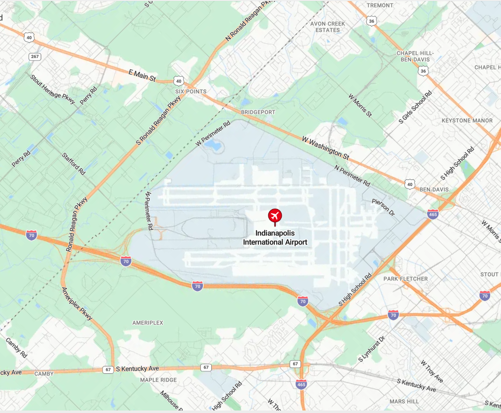 map of Indianapolis International Airport (IND)
